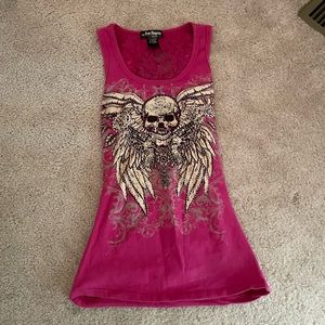 Pink Skull Tank top